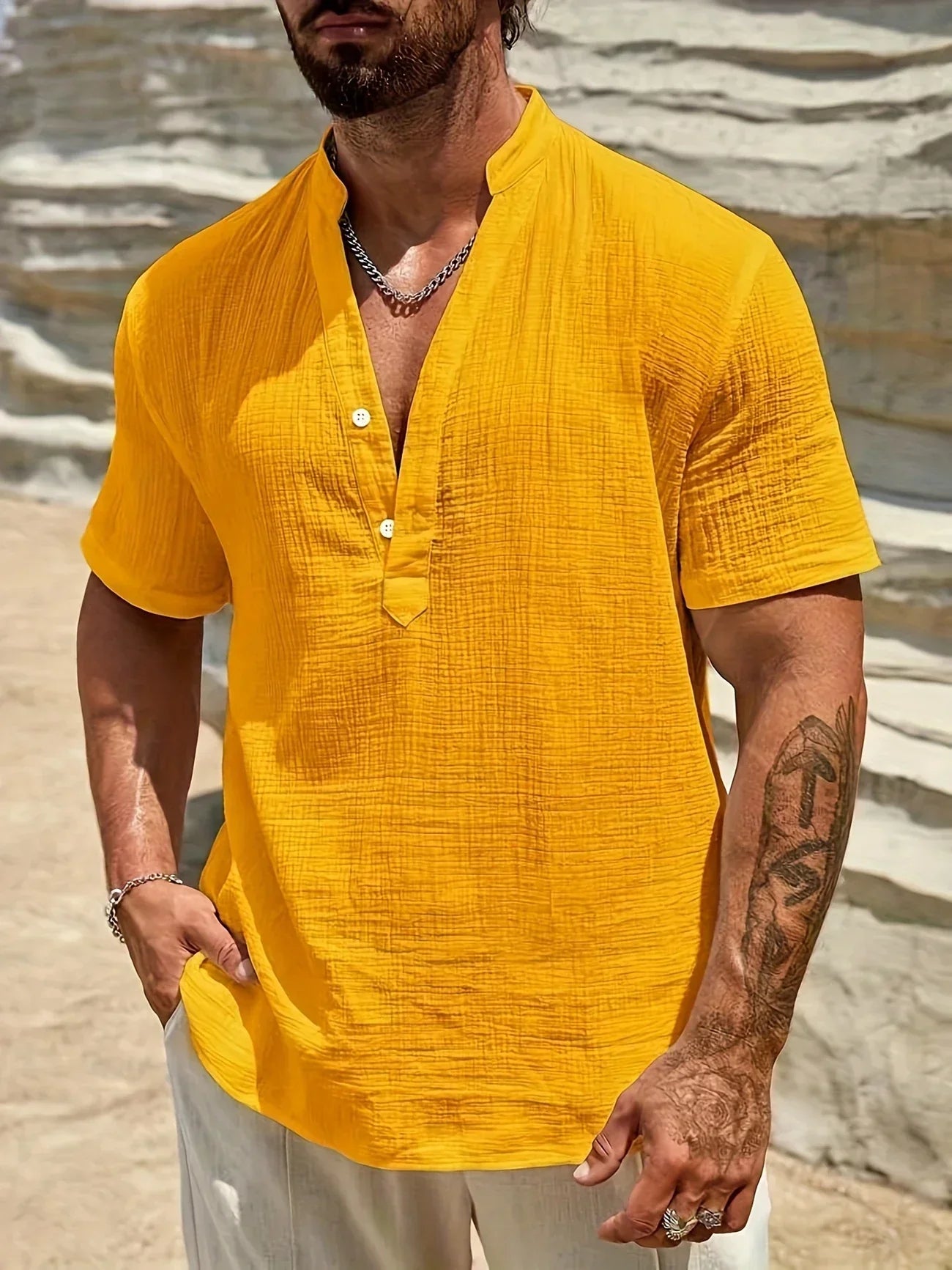 Vitoria™ | Élégante chemise d'été à col haut