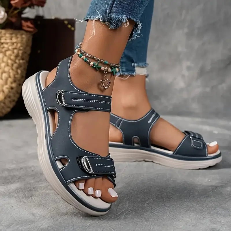 Célianne – Confortables Sandales Orthopédiques à Talon Compensé