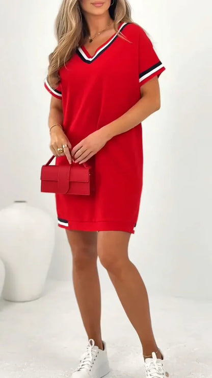 Félicie – Robe décontractée à ourlet contrastant