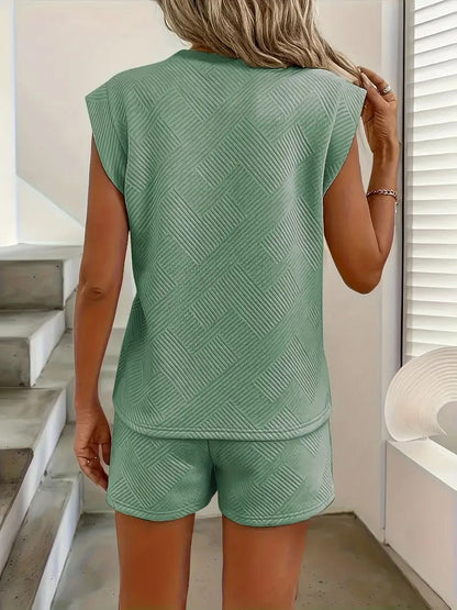 Betsabeé – Ensemble vert avec crop top et short