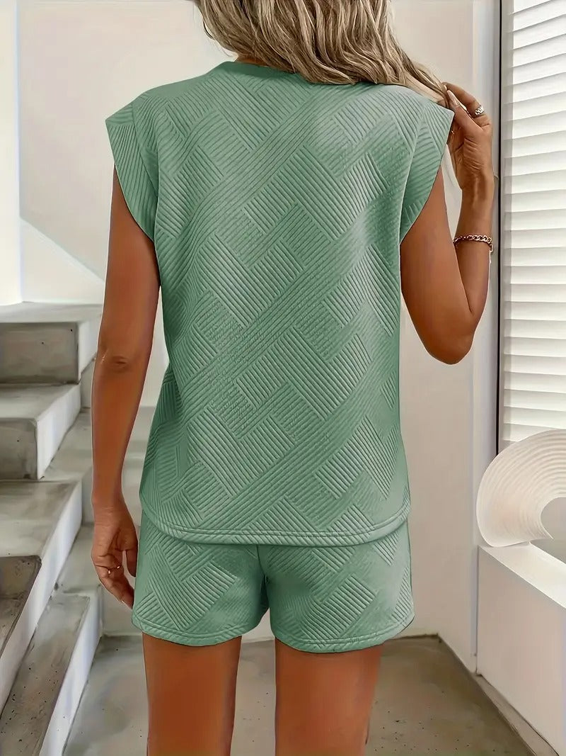Betsabeé – Ensemble vert avec crop top et short