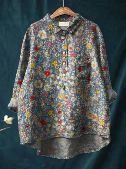 Gwladys – Élégante blouse fluide à motif floral
