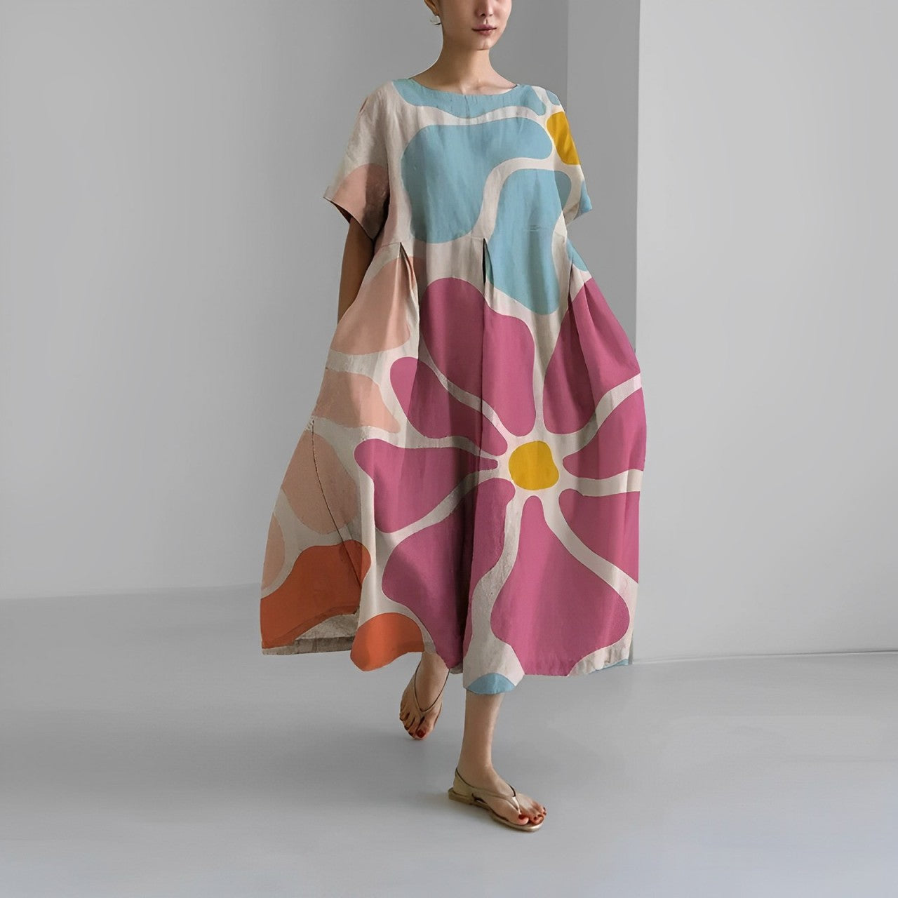 Mahault – Robe fluide bohème à motifs floraux