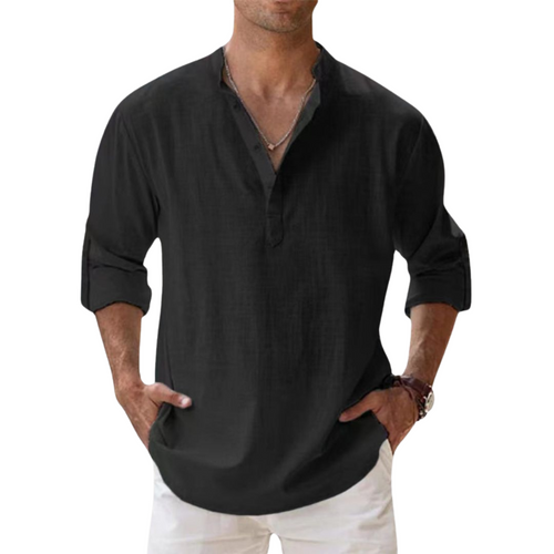 Vitoria™ - Chemise Henley en coton au look lin