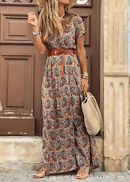 Romy – Longue robe bohème à taille élastique