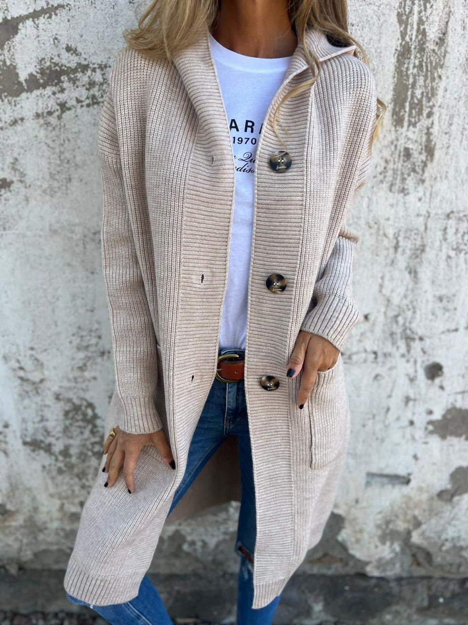 Périne - Long Hooded Knit Cardigan