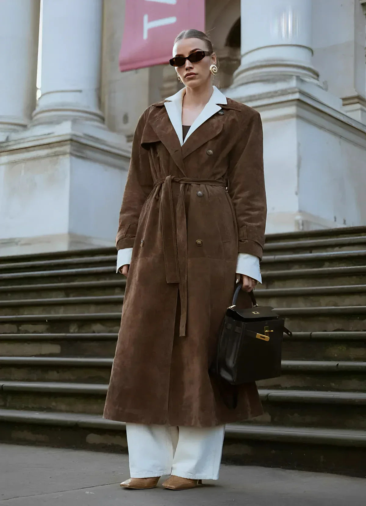 Angélina - Élégant trench-coat en daim