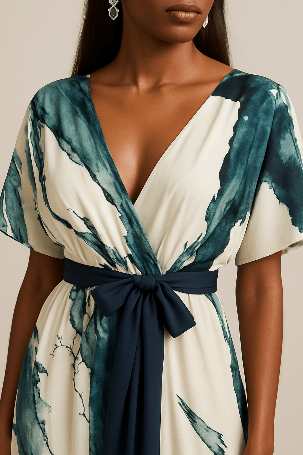 Nayla – Longue Robe à Imprimé Aquarelle
