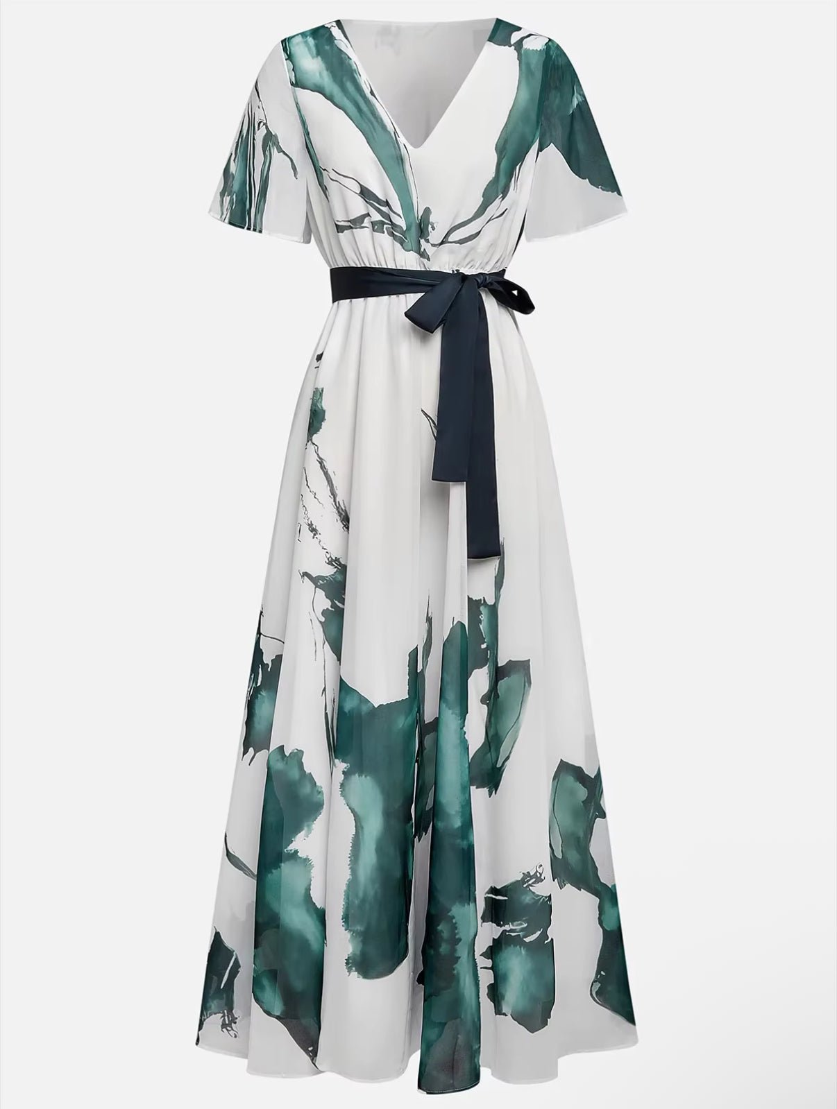 Nayla – Longue Robe à Imprimé Aquarelle