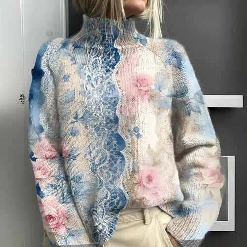 Cédrine - Pull en maille à col roulé chaud