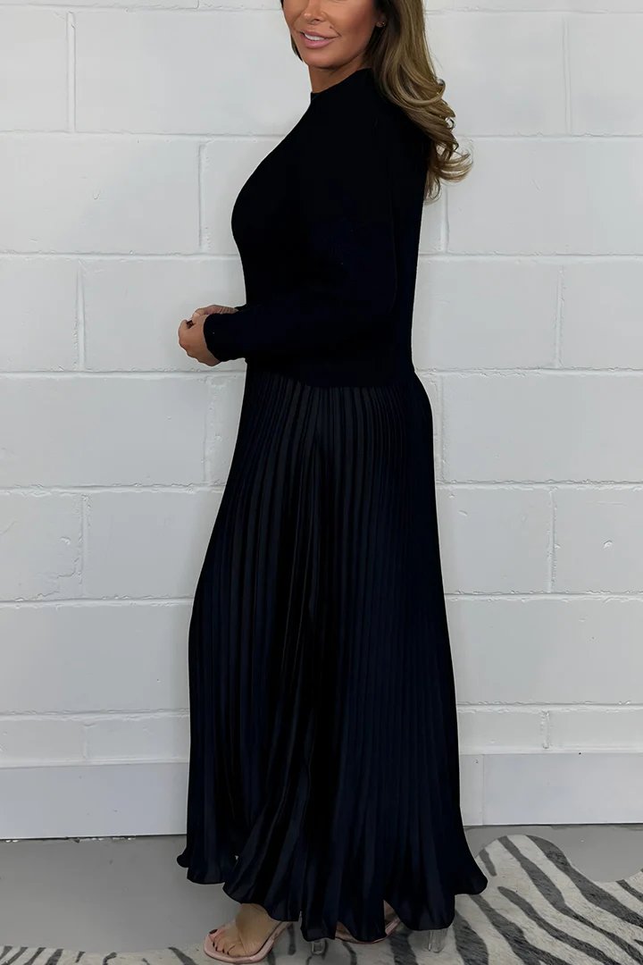 Priscille - Ensemble Chic à Manches Longues avec Jupe Plissée