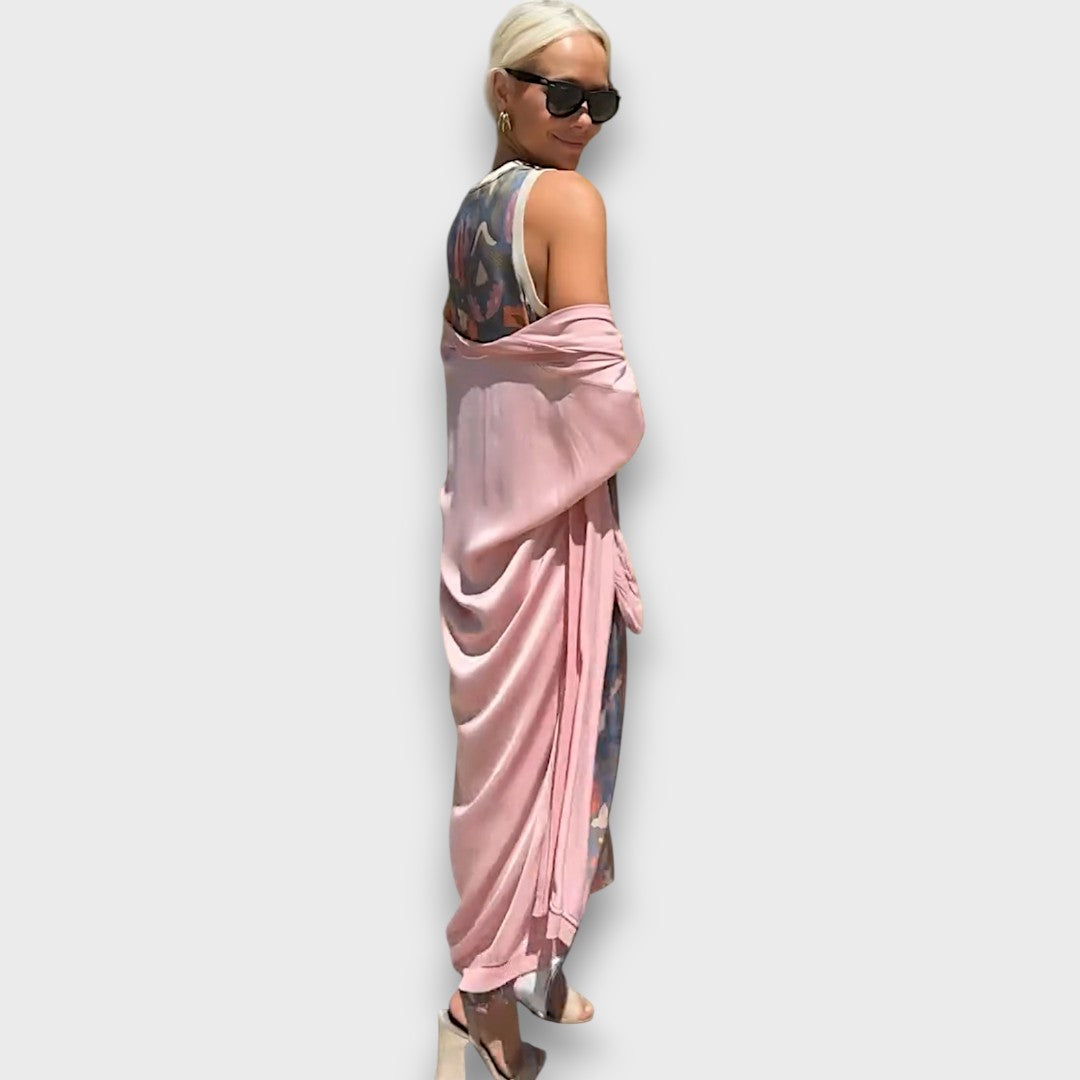 Ludivine – Long Floral Dress with Cardigan