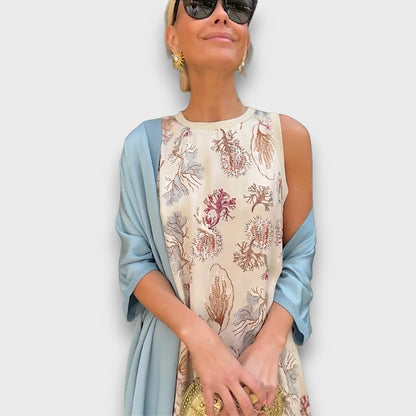 Ludivine – Long Floral Dress with Cardigan