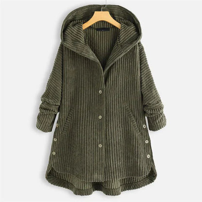 Théodora - Manteau en velours côtelé avec capuche