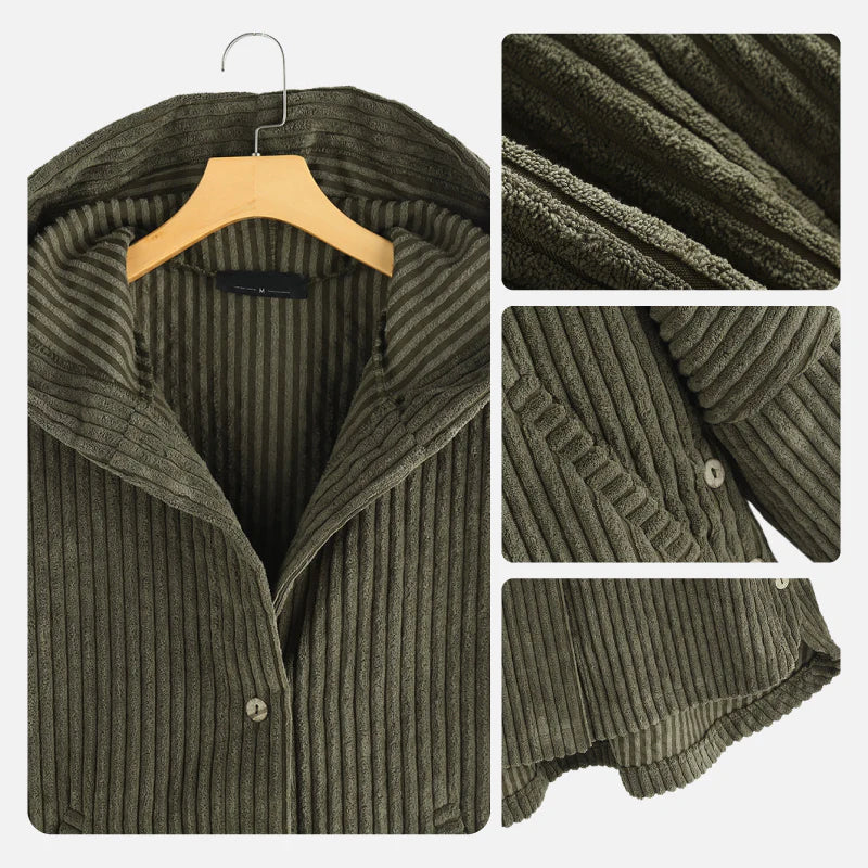 Théodora - Manteau en velours côtelé avec capuche