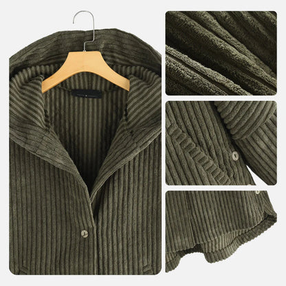 Théodora - Manteau en velours côtelé avec capuche