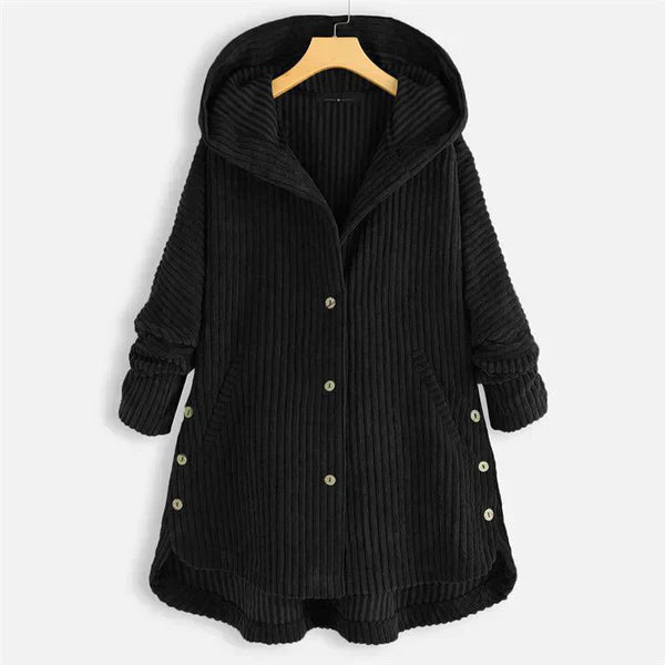 Théodora - Manteau en velours côtelé avec capuche