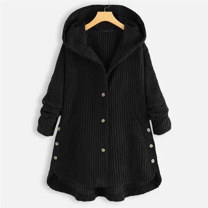 Théodora - Manteau en velours côtelé avec capuche