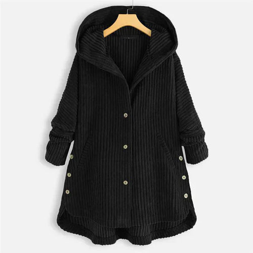 Théodora - Manteau en velours côtelé avec capuche