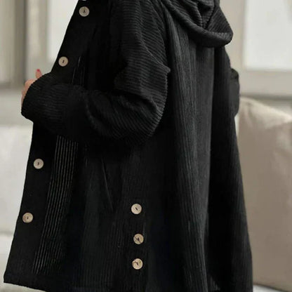 Théodora - Manteau en velours côtelé avec capuche