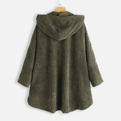 Théodora - Manteau en velours côtelé avec capuche