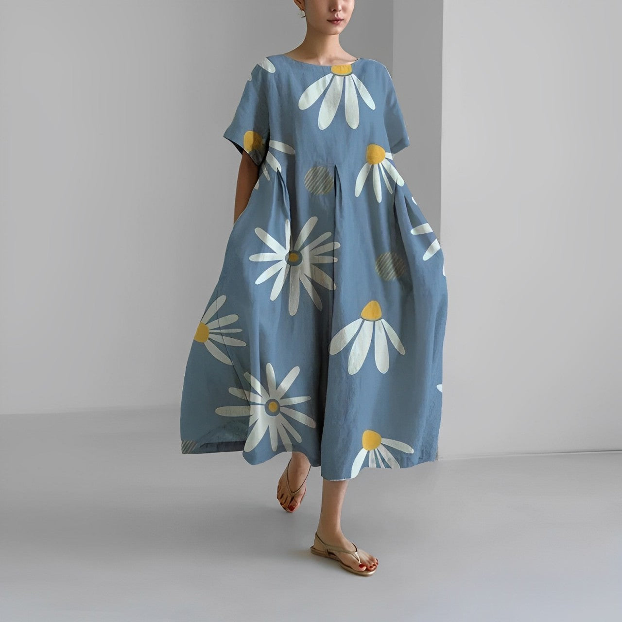 Mahault – Robe fluide bohème à motifs floraux